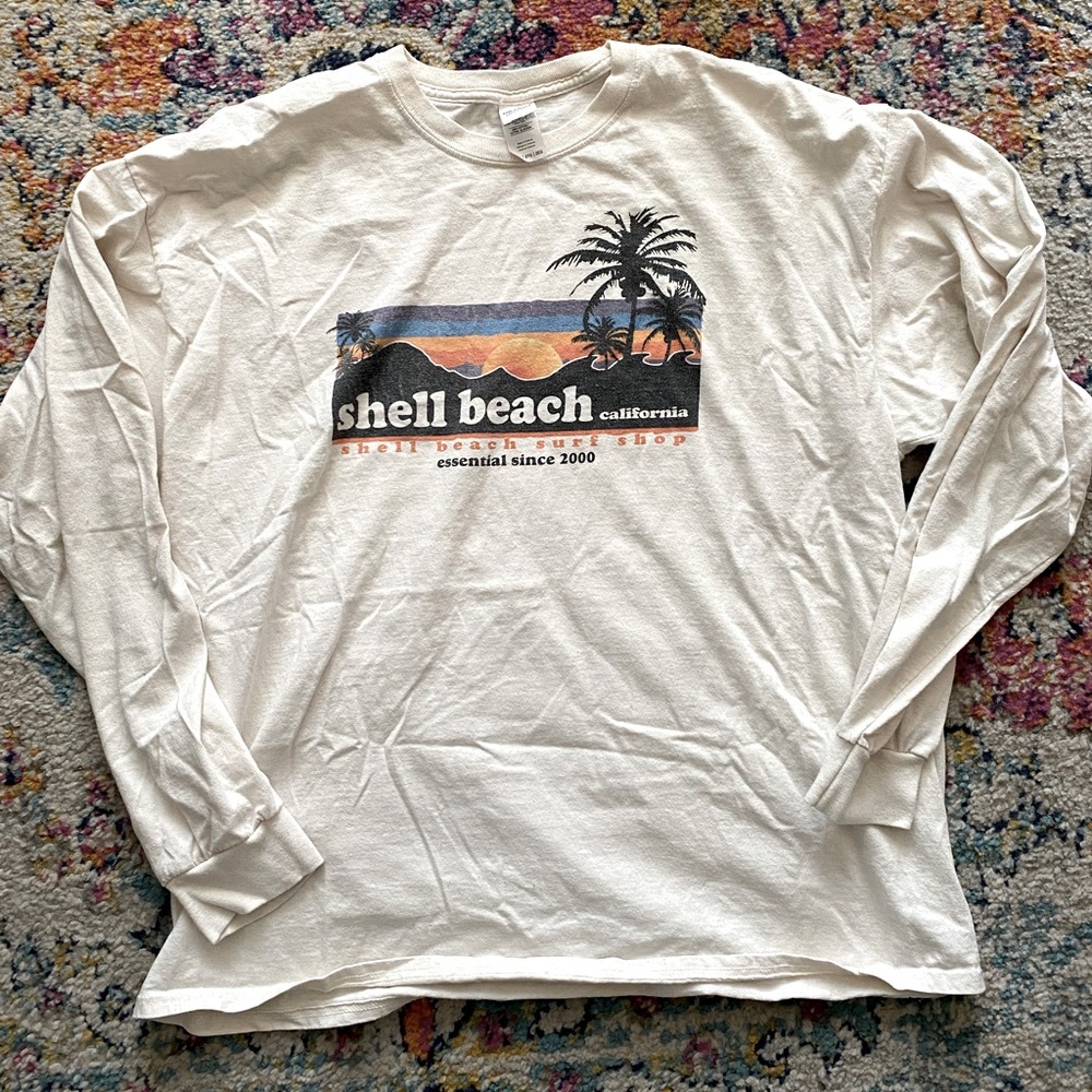 Mens Shell Beach Long Sleeve Shirt